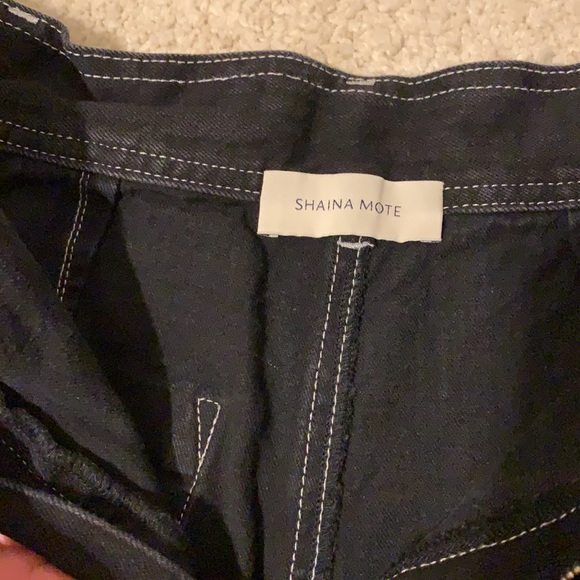 SHANIA MOTE CROPPED WIDE LEG BLACK UTILITY PANTS - Picture 4 of 8